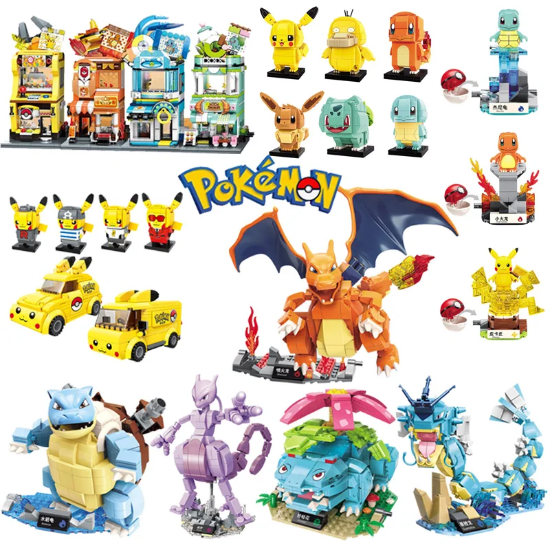 

TOMY Cartoon Anime Pokemon Pocket Monster Building Blocks Bricks Sets Classic Movie Dolls Model DIY Kids Toys For Children Gift