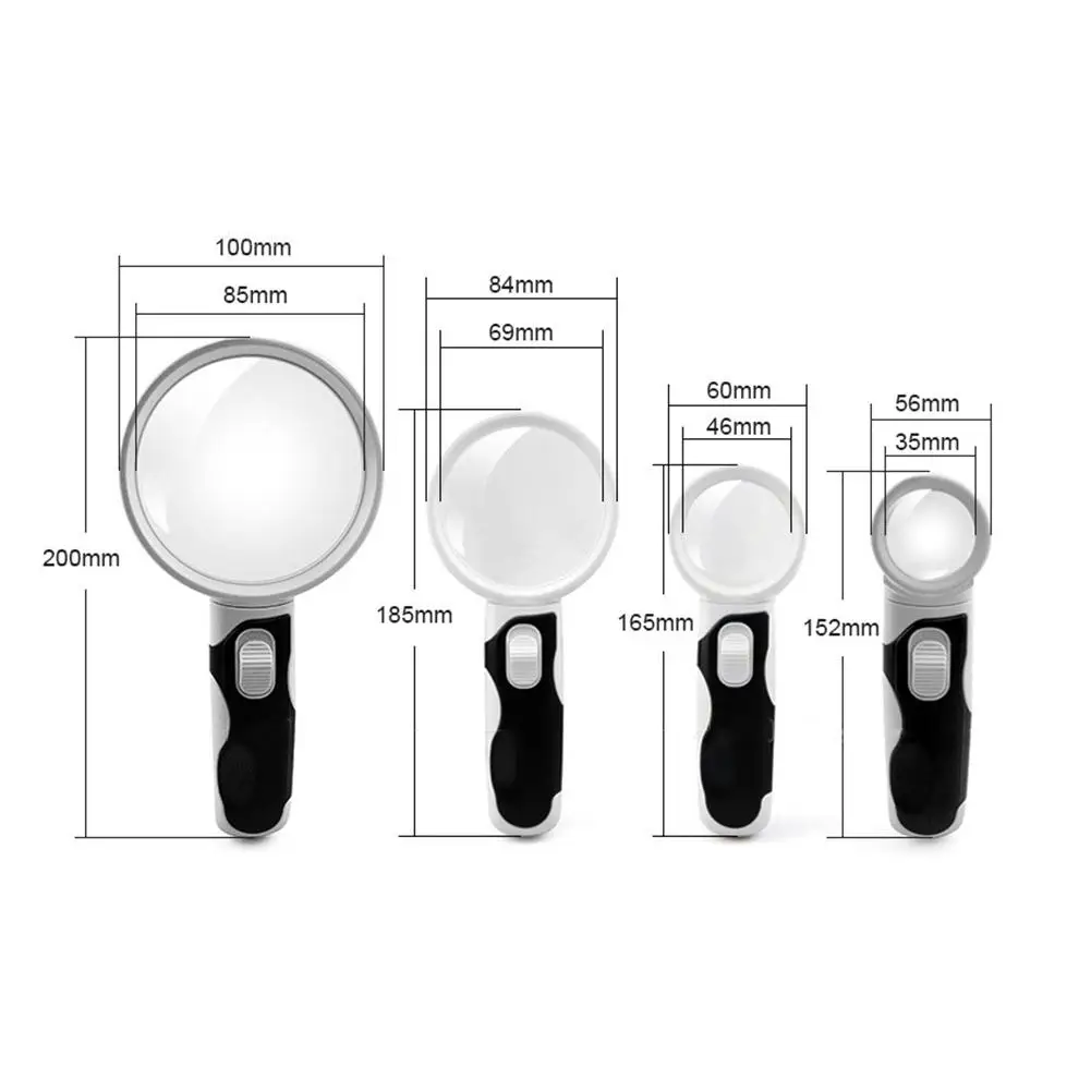 

Handheld Magnifier Skillful Manufacture Superior Quality with LED Magnifying Glass Aid Reading Tool 2.5X 5X 10X 16X