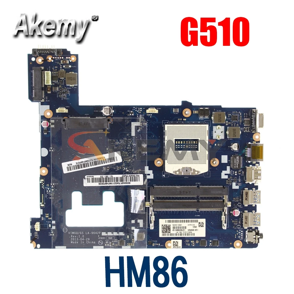 

Laptop motherboard For LENOVO Ideapad G510 VIWGQ/GS LA-9642P HM86 Laptop motherboard SR17D Mainboard