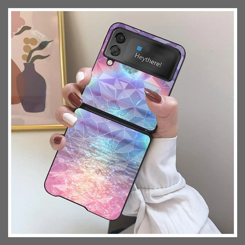 

Чехол для Samsung zflip3 мобильный телефон, чехол со стразами для Galaxy Z flip3, складной защитный чехол для экрана