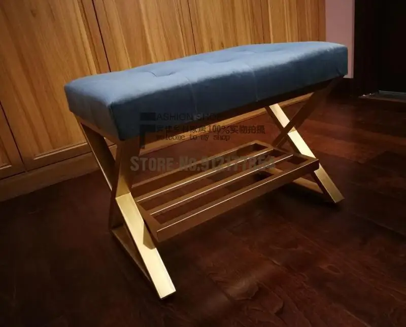 Скандинавский креативный стул для смены обуви тканевый магазина одежды дивана