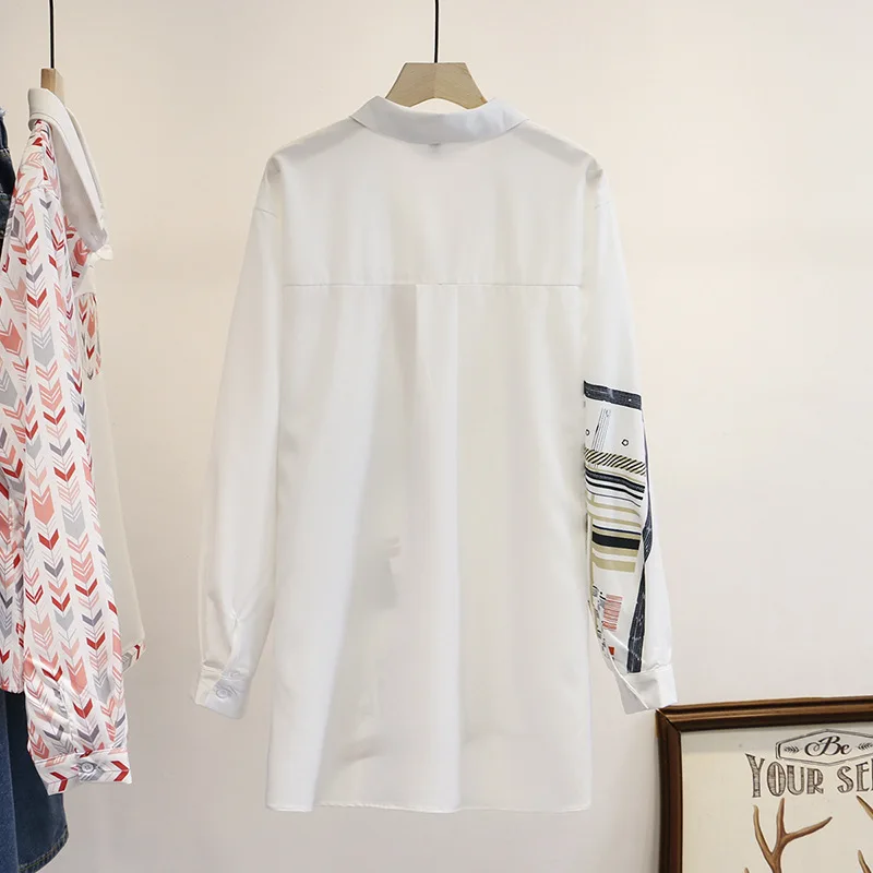 Винтажная шифоновая женская блузка с принтом весна 2020 модные топы размера плюс