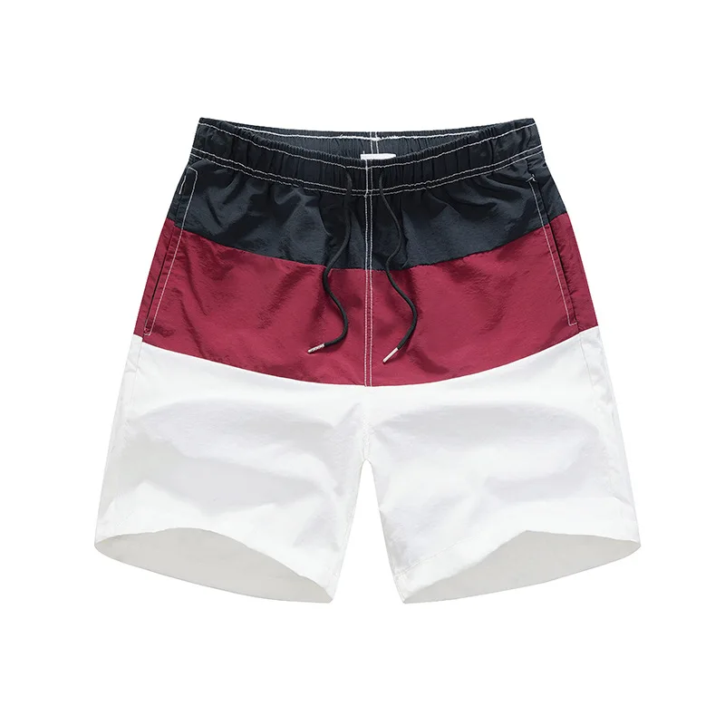 

Men's Beach Pants Summer Casual Splicing Shorts Men's Retro Printing Loose Quick Drying Shorts Thin Surf Underpants 2021