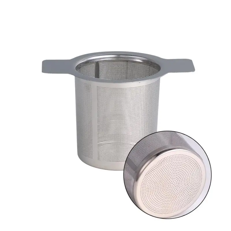 

Double Handle Tea Infuser With Lid Stainless Steel Fine Mesh Coffee Filter Teapot Cup Hanging Loose Leaf Tea Strainer Kitchen