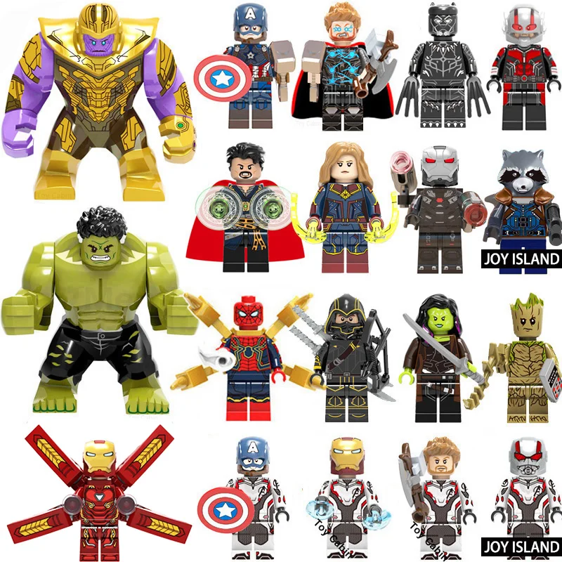 Marvel Мстители 4 Супер Герои lEGOED Endgame Железный человек Капитан Америка Человек паук