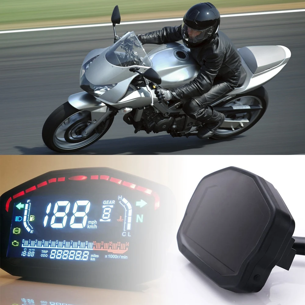 

Motorcycle LCD Speedometer Waterproof Digital Odometer With LED Backlight For 12V Motorbike Car / Boat / ATV / UTV / Caravans