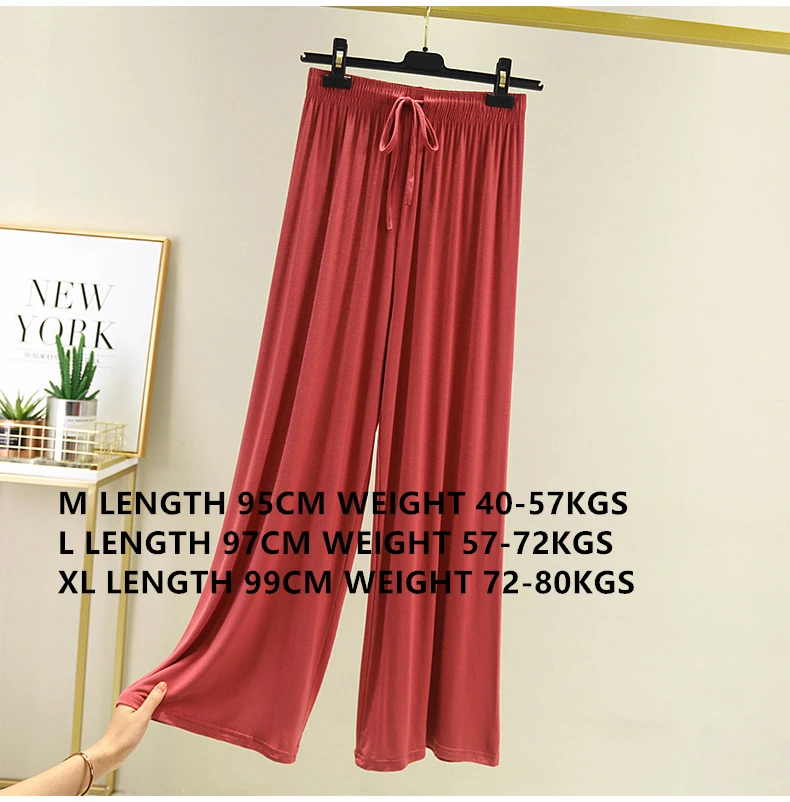 

Women Summer Thin modal Trousers Wide Leg Loose Pants Casual Trouser High Waist Long Fashion Sweatpants Large Size