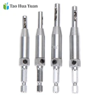 4pcsset hss self centering hinge drill bits set door cabinet 564 764 964 1164 center drill bits dropshipping tool set a
