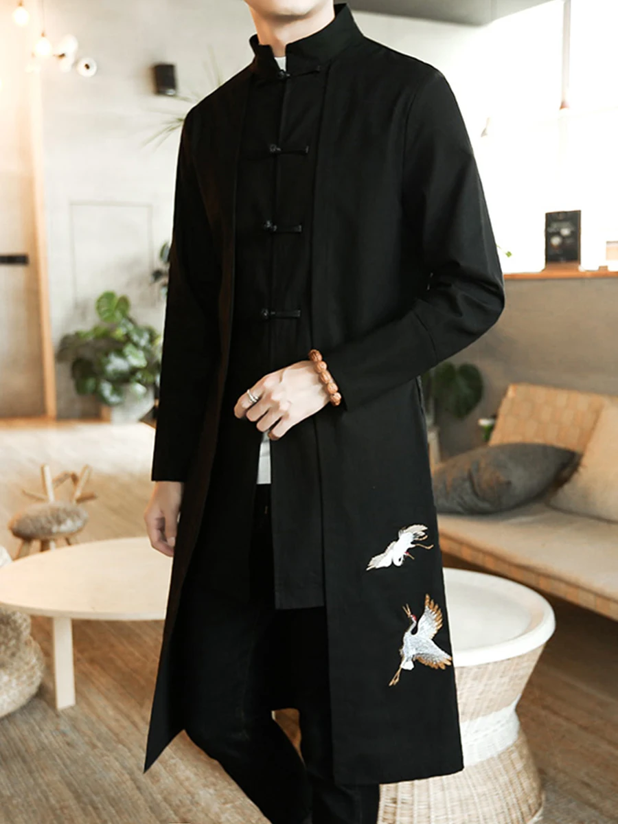 Черный Хлопковый тренч мужская длинная модная зимняя куртка парка Hiver Homme Kurtka Zimowa