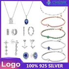 Новая коллекция зима 2021, серебро 925 пробы с оригинальным логотипом, серия блестящих разноцветных драгоценных камней, оптовая продажа ювелирных изделий