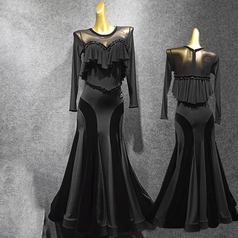 Новинка платье для бальной комнаты Черное длинное вечевечерние выпускного