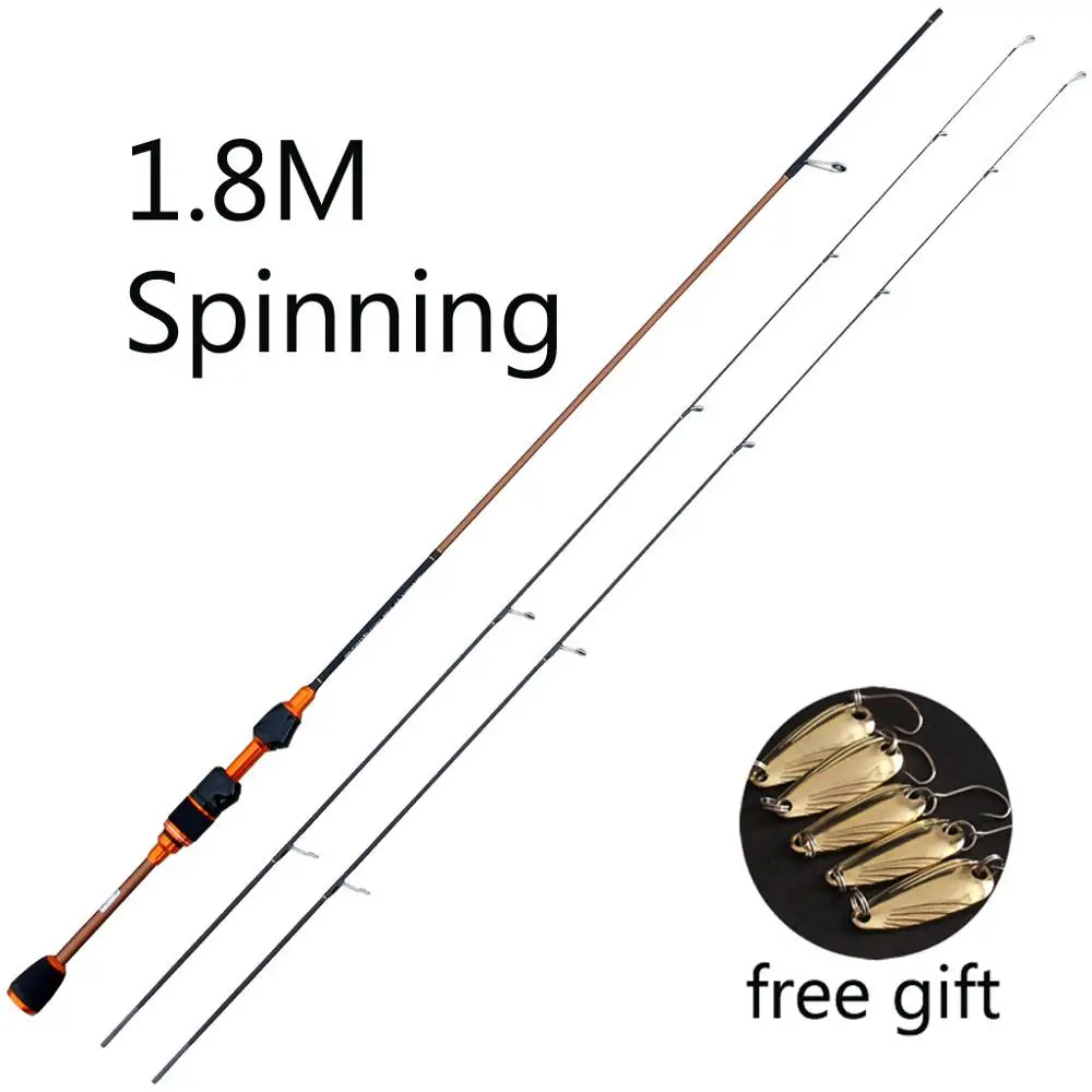 Skmially carbon ul spinning rod 1.8m 1.68m0.8-5g ultralight spinning rods ultra light casting spinning fishing rod vara de pesca - Цвет: Purple