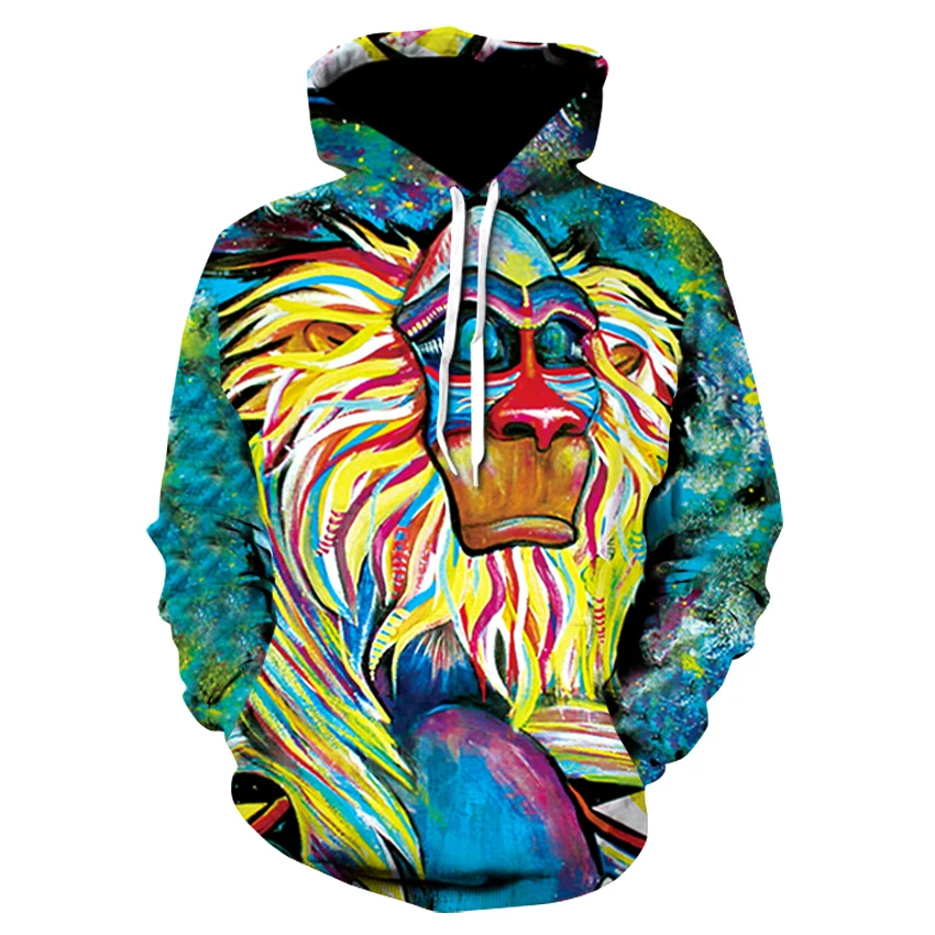 Толстовки с цифровым принтом для мужчин и женщин Модный повседневный свитшот 3D