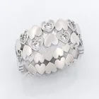 Уникальные золотые и сердечко серебряного цвета в форме инкрустированные с украшением в виде кристаллов Стразы женское кольцо с цирконом для женщин вечерние ювелирные изделия