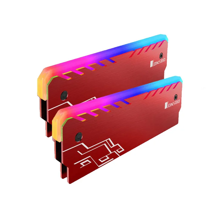 red 2pcs 2 шт./лот Настольный радиатор памяти кулер оболочка RGB 256 цвет автоматическое изменение алюминиевый радиатор ram охлаждающий жилет - Цвет лезвия: red 2pcs