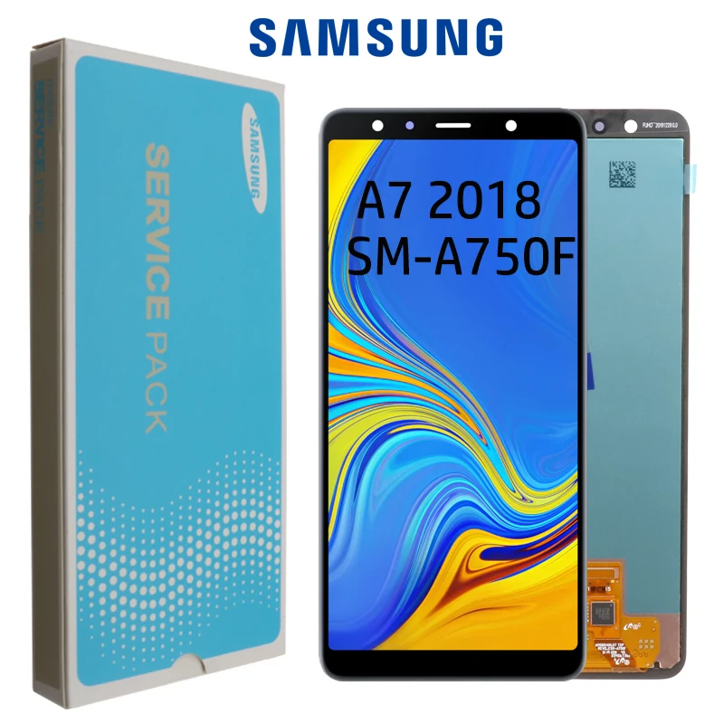 

ЖК-дисплей Super AMOLED 6,0 дюйма для Samsung Galaxy A7 2018 A750 SM-A750F A750F, дисплей с сенсорным экраном в сборе, Запасная часть