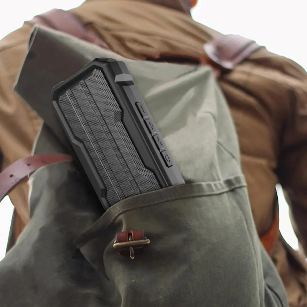 

Portable Mini Bluetooth Speaker Dual Driver with Noise-Cancelling Mic Supports USB/TF Card/AUX