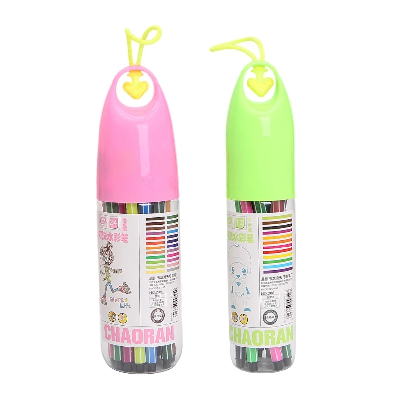 

12/24 Colors Box Water Color Pen Set Marker Highlighter for Kids Stationery School Supplies