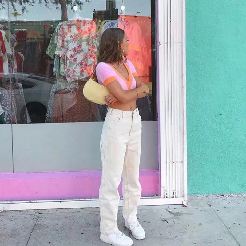 Женский Укороченный кардиган розовый вязаный свитер в винтажном стиле на осень |