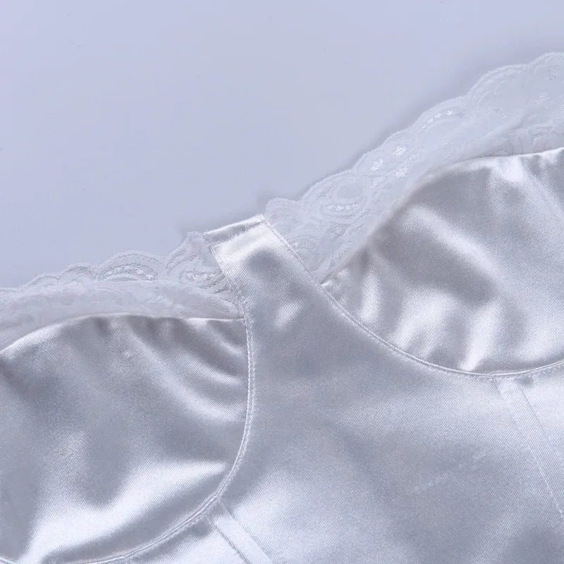 

Fashion Strapless Bustier Solid Color Off-the-shoulder Sleeveless Summer Corset Crop Tops Female Mesh Backless White Women Tops