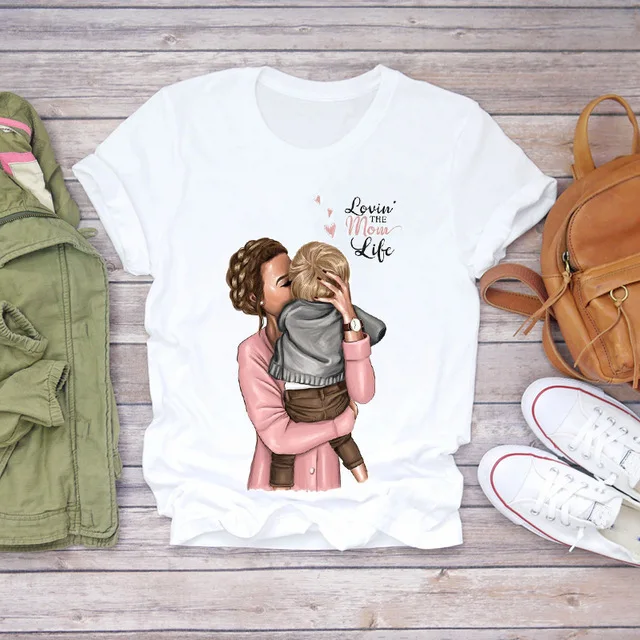 

2021 Summer Women Graphic Watercolor Cute Fashion Lady Clothes Tops Tees Print Female Tshirt T-Shirt
