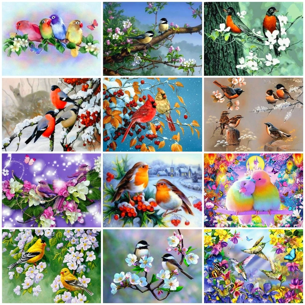 

AZQSD DIY алмазная живопись Птица и крест стежка картина Стразы Алмазная вышивка животные мозаика рукоделие домашний декор