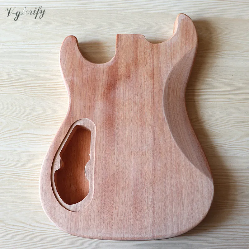 st elektrische gitarre körper feste okoume holz gitarre körper mit pickup loch unfinished diy gitarre barrel elektrische gitarre zubehö