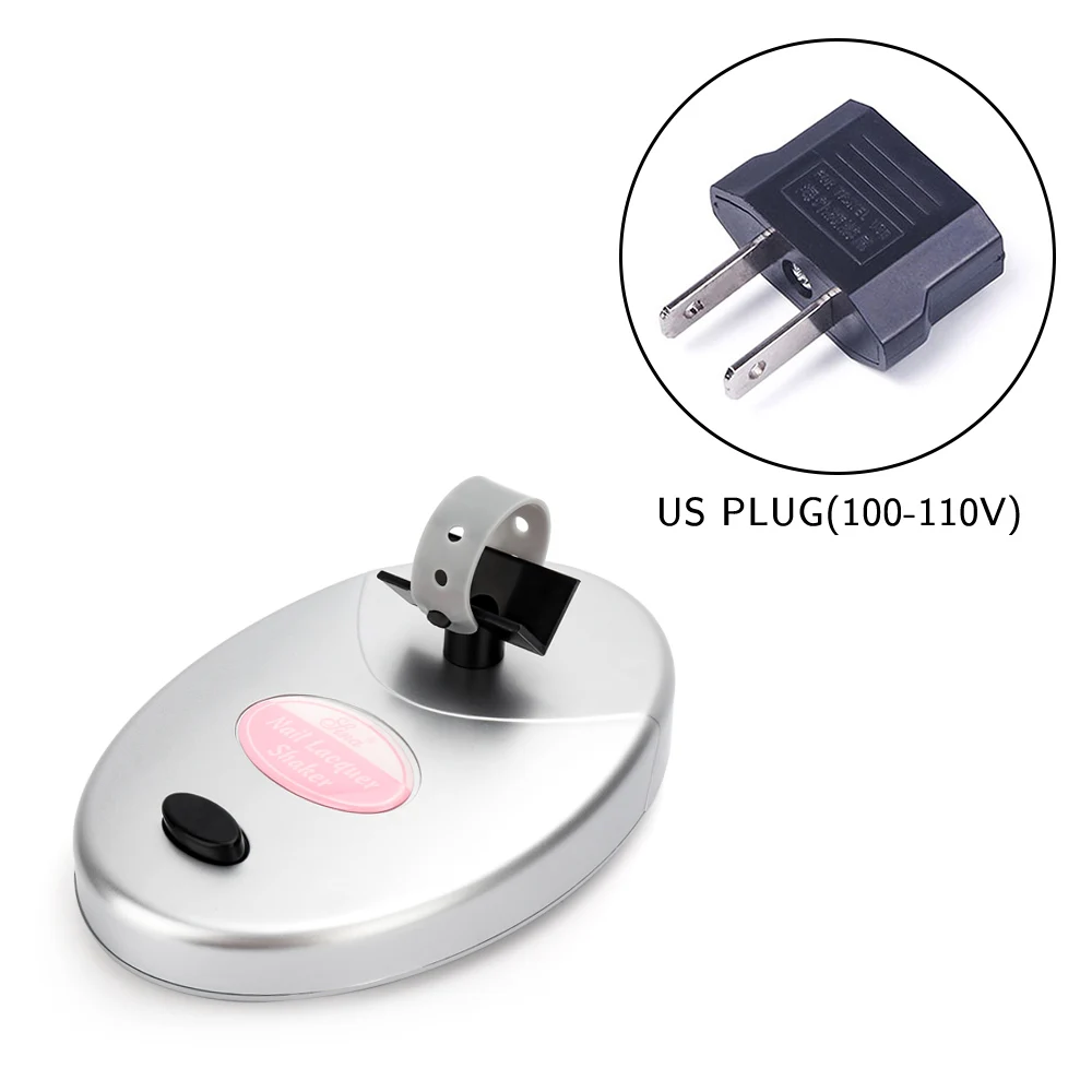 US plug Шейкер для лака для ногтей Регулируемая емкость для лака машина для встряхивания жидкой бутылки анти какинг блокирующая встряхивающая машина - Цвет: US plug