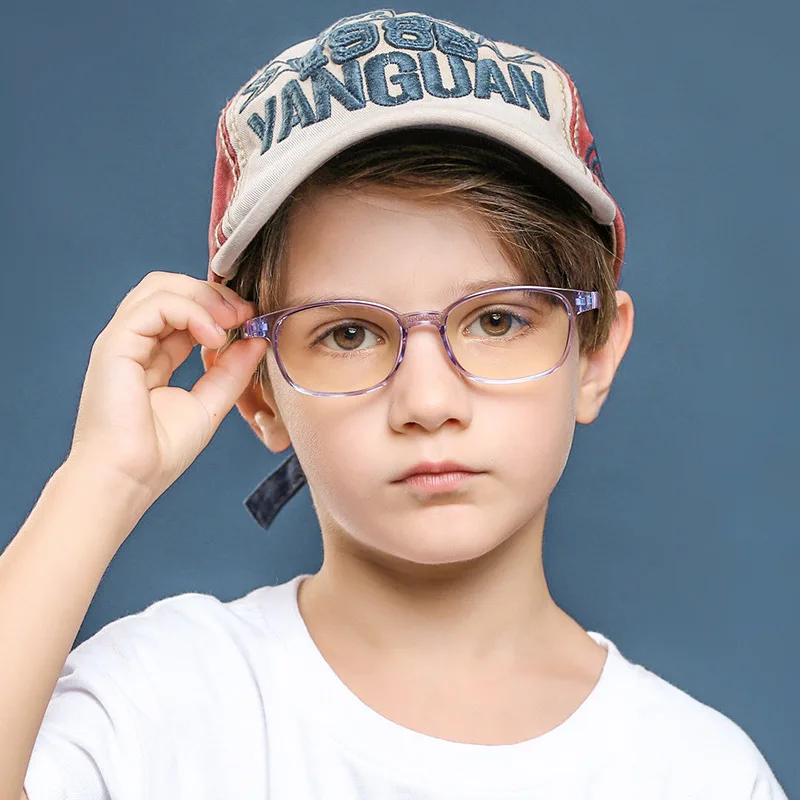

TR90 Children Anti-blue Light Glasses for Export Fashion Transparent Color Children Anti-blue Light Flat Glasses
