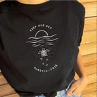 Sunfiz YF, футболка с надписью Keep Our Sea Plastic Free, женская футболка с соломинкой, футболка с надписью сохранить черепашек, Защитная футболка для девушек, футболки для океана, хлопковые топы