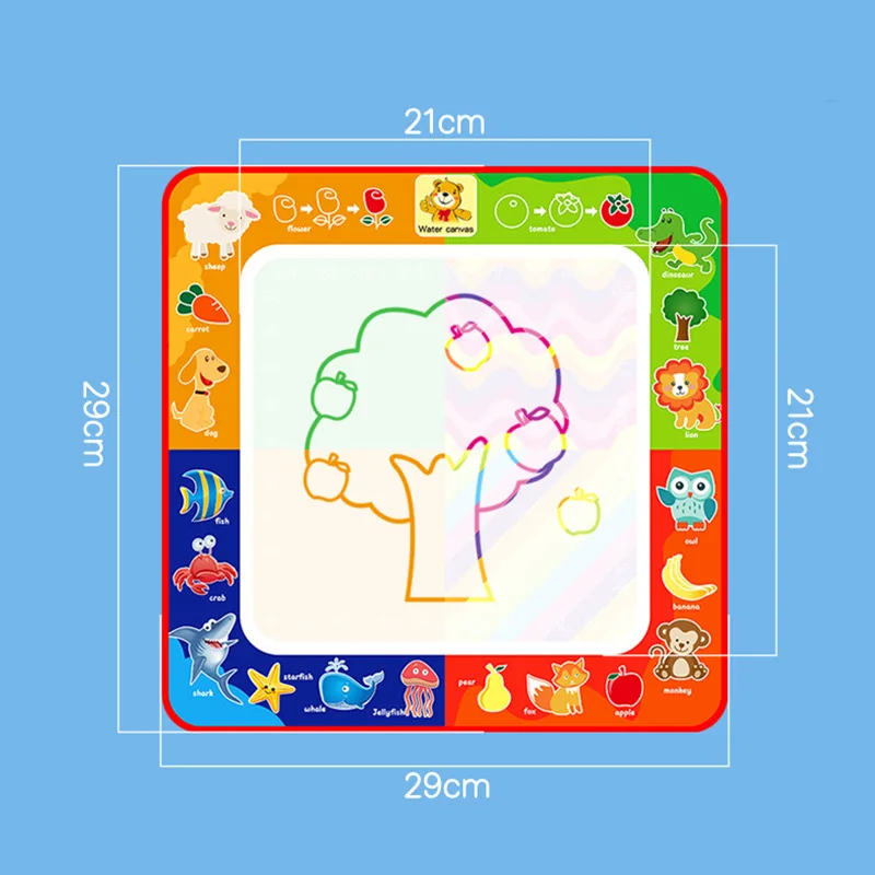 

Hot Selling Children'S Early Education Painting Toys DIY Art Board Kids Magic Mat Water Drawing Mat With Graffiti Painting Pen