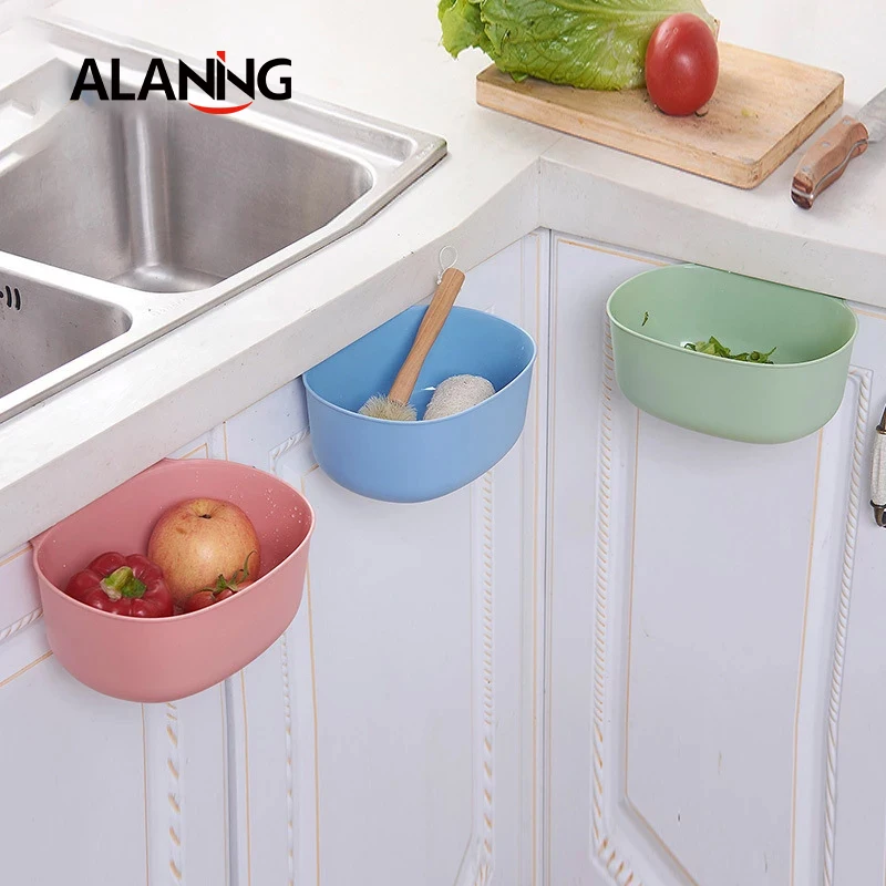 Пластик подвесная корзина для мусора Кухня двери шкафа настенный мусорное ведро