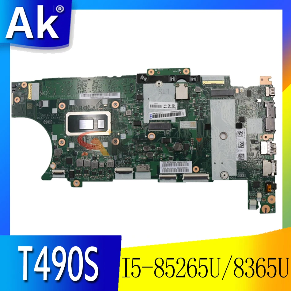 

Akemy For Lenovo ThinkPad T490S Laptop Motherboard NM-B891 CPU I5 85265U 8365U 16GB RAM FRU 01HX936 01HX934