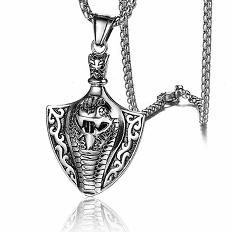 

HNSP Vintage Eye Snake Pendant Chain Necklace For Men Male Gothic Jewelry Gift