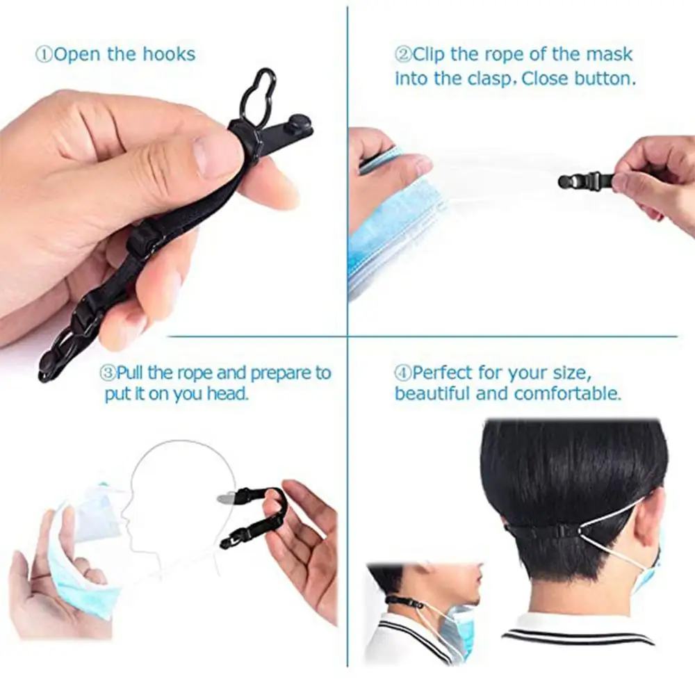 

10PCS Adjustable Mask Extension Belt Bandage Mask Hook Anti-Slip Ear Rope salvaorejas mascarillas mask holder protection masks