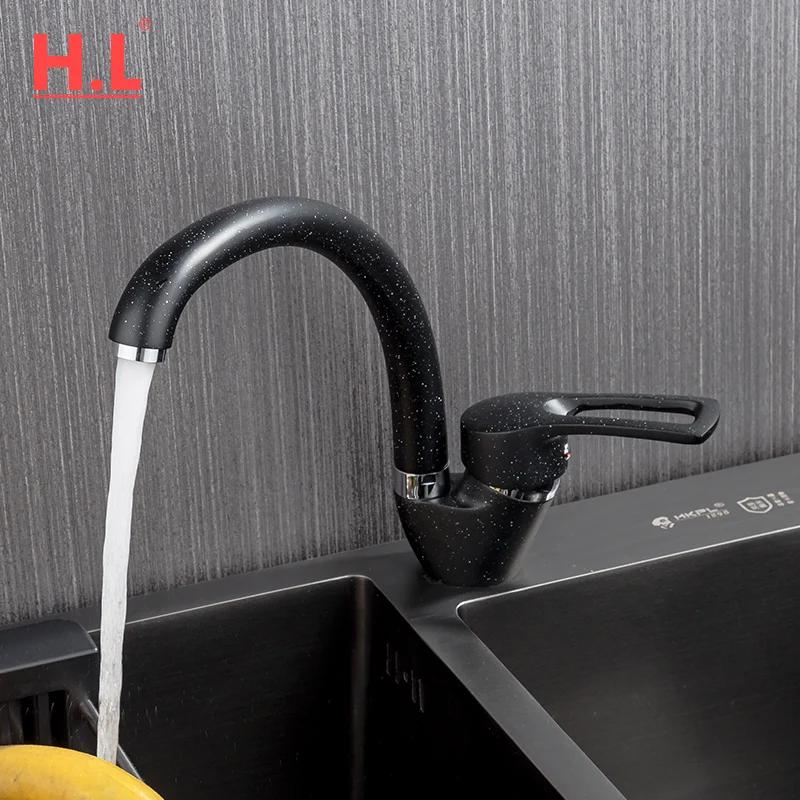 Латунный Черный Гибкий Смеситель для кухонной раковины с фильтром горячей и
