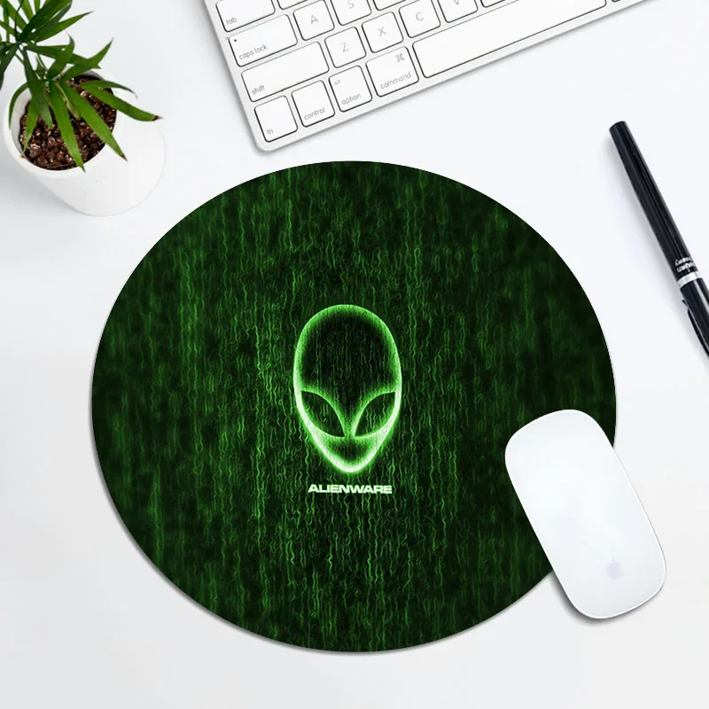 

Small Circular Mousepad With Peripheral Device Logo of ALIENWARE Pink Mouse Pad Gamer Gaming Keyboard Pc Gamer Barato