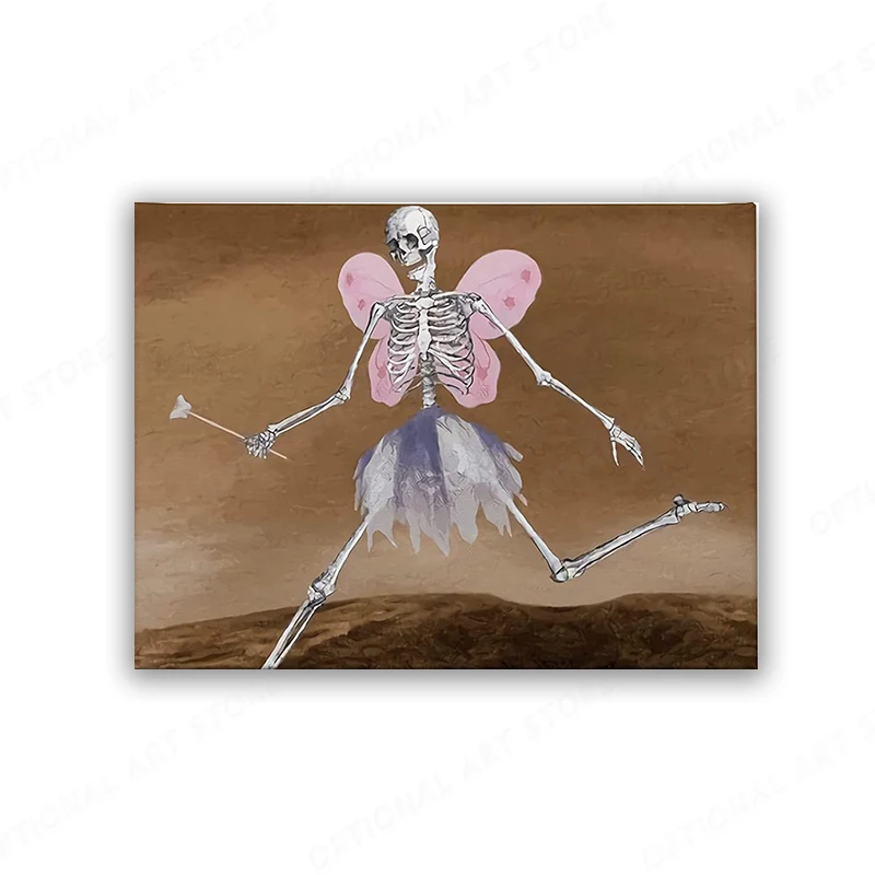 Холст с рисунком скелета из аниме ужасные кости настенный художественный плакат