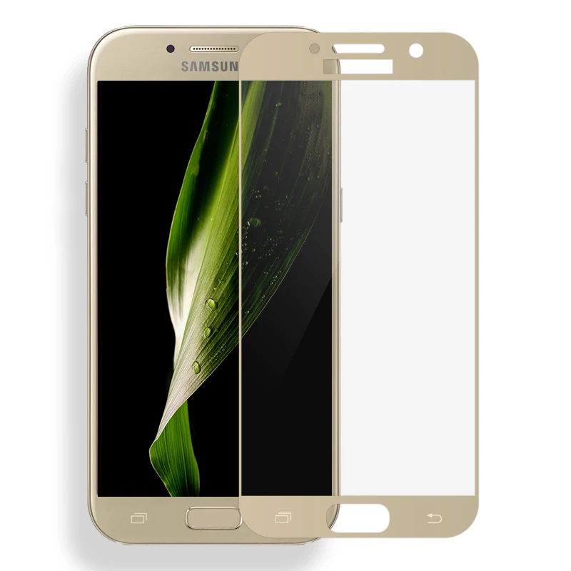 

Casptm Tempered Glass Screen Protector For Samsung Galaxy A5 2017 Blue Pink Gold Color Full Cover Front Film For Samsung A5 2017
