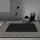 3D геометрический черно-белый декоративный коврик для ванной комнаты, гостиной, дивана, прикроватный коврик для спальни, кухни, пола, коридора, большой ковер