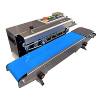 fr 770 compound sealing machine continuous automatic heat film bag band sealer with belt conveyor