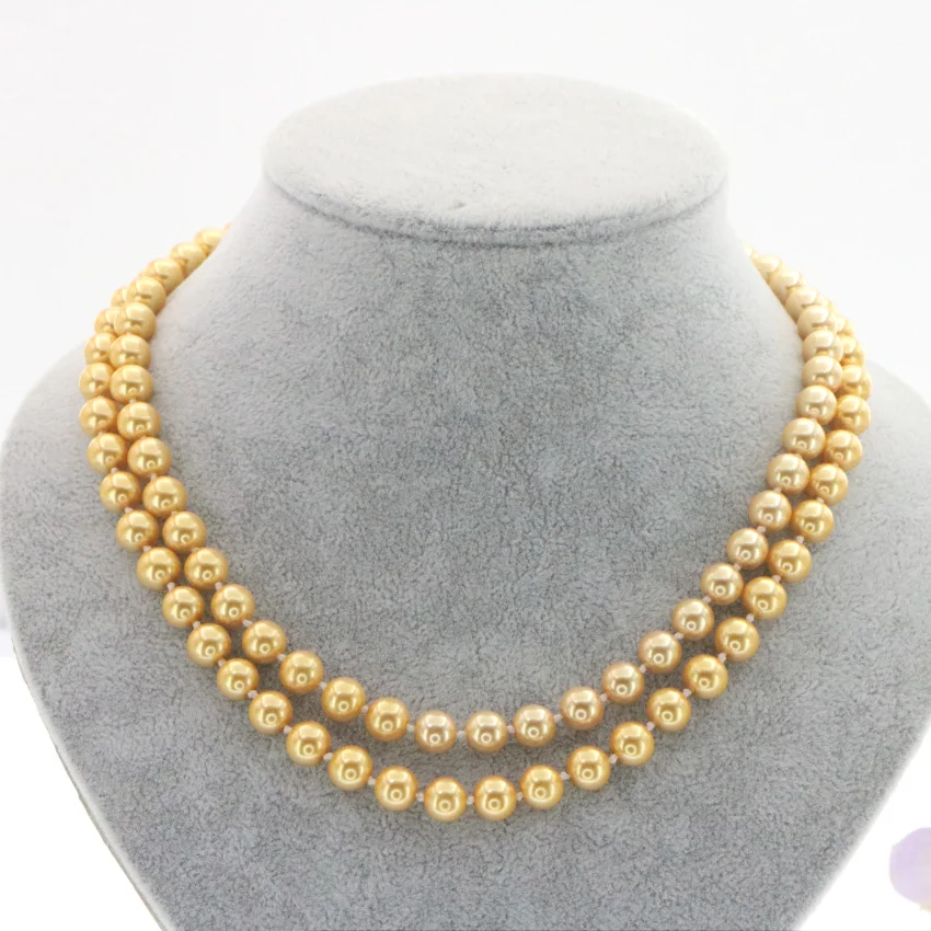 Высшее качество Лидер продаж модное длинное ожерелье 8 мм с жемчужными бусинами