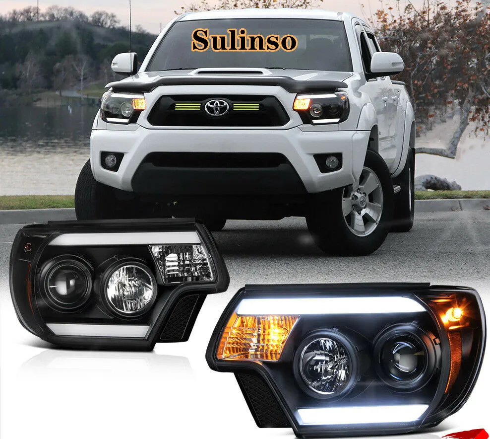 

Sulinso 2PCS LED Projector Headlights Headlamps with 6.25" White Lights For 2012-2015 Toyota-Tacoma Pickup