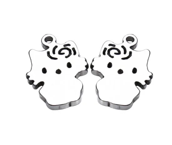 

30 шт./лот 8*12 мм, подвесные металлические плоские бусины из нержавеющей стали, буддийские бусины для изготовления браслетов своими руками, ювелирных изделий fg4r