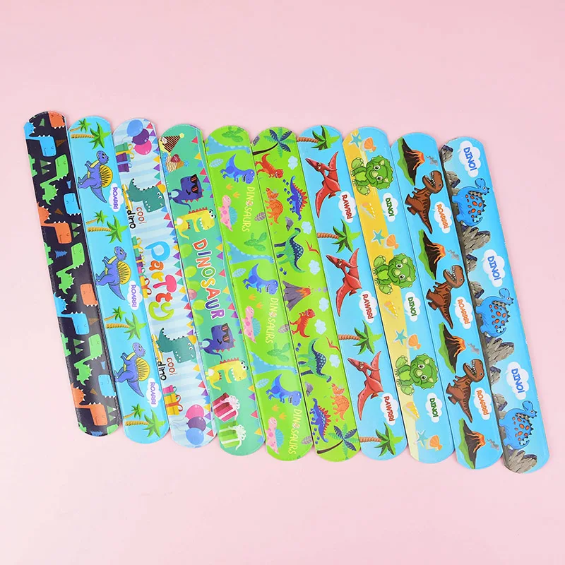 10 шт./лот динозавр шлепок оснастки обернуть браслет кольцо на руку для дня