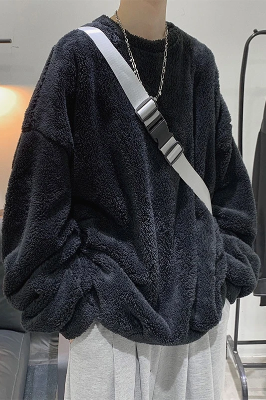 

Autumn and Winter new plush sweater men's Korean fashion ins lamb wool warm coat