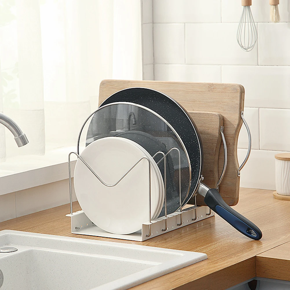 Аккуратный держатель крышки кастрюли Органайзер стойка для хранения сковороды