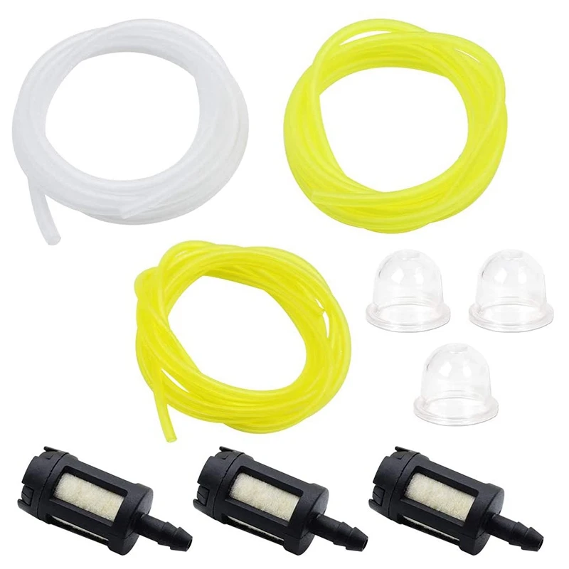 

1 Pack Universal Fuel Line Hose Pipe Filter Bulbs Mower Fitting Kit 1.5 Meters Gas Petrol Fuel Line Hose Gas Oil Tube