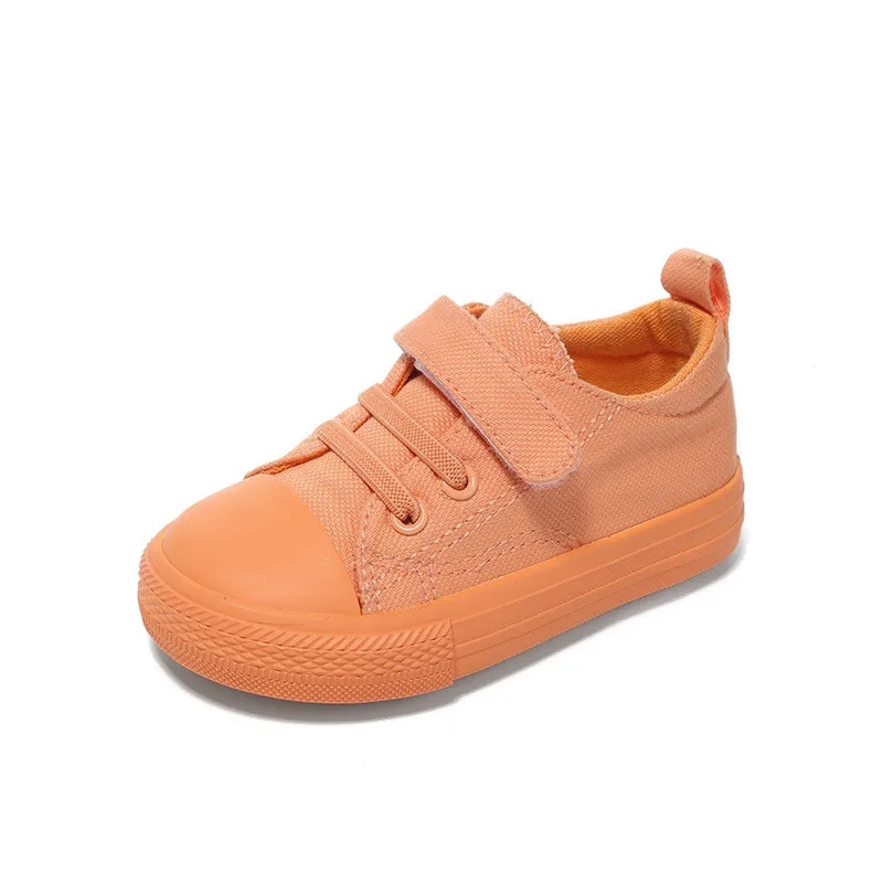 

2021 Spring Orange Baby Boy Sneakers Candy Color Children's Non Slip Soft Sole Avocado Green Canvas Shoes for Toddler Boys