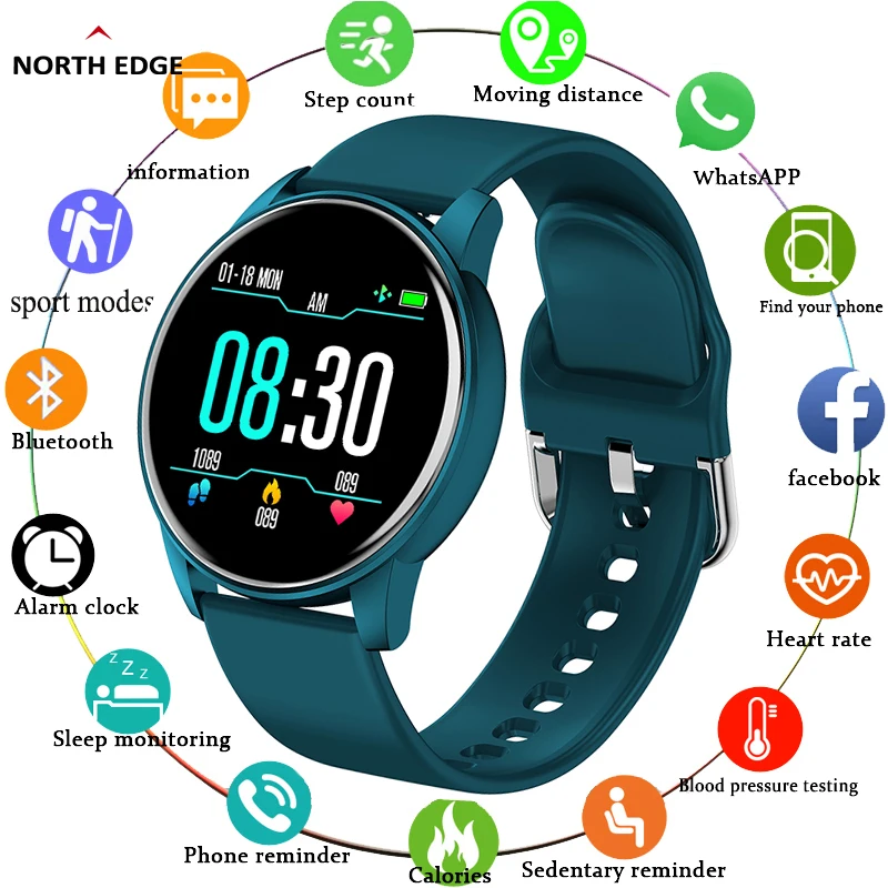 

Men Smartwatch Activity Tracker Heart Rate Monitor Sports Women Smart Watch Digital Clock Full touch Screen Running